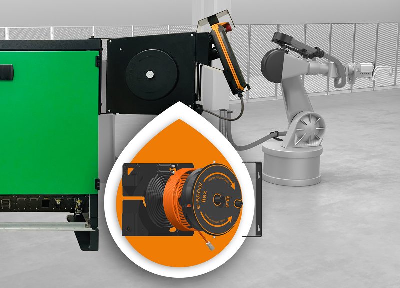e-spool flex para el suministro continuo de energía en robots industriales