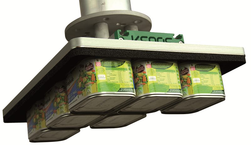 Paletización de latas con el sistema de sujeción por vacío KENOS® KVGL-S de Piab
