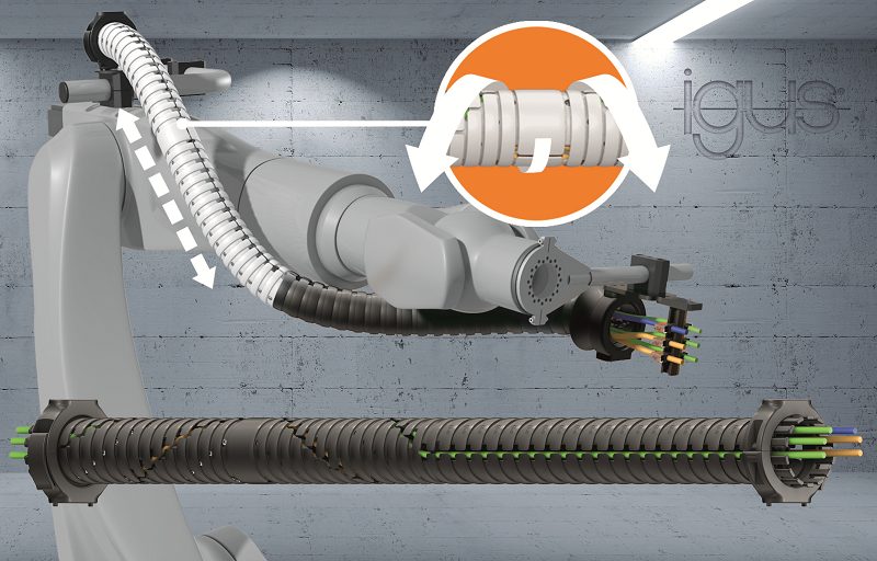 El nuevo sistema de suministro de energía triflex TRX revoluciona el movimiento 3D de los robots