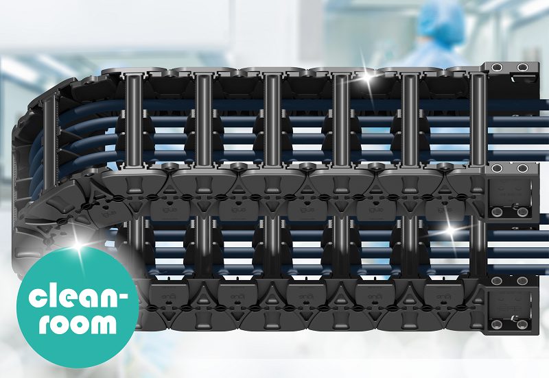 Cadena Portacables C6: nuevo diseño de materiales optimizados contra el desgaste para salas blancas