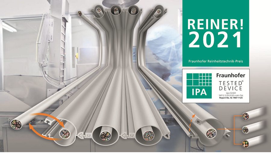 igus gana el premio REINER! con una cadena portacables para salas blancas de alto rendimiento