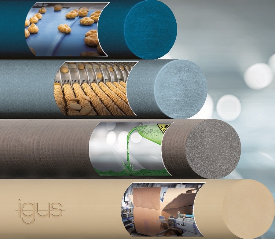 Nuevos materiales para barras de mecanizado de igus: aptos para el sector alimentario, adecuados para el funcionamiento continuo y resistentes a entornos muy variados