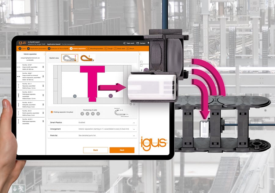Incremente la vida útil de su cadena portacables con smart plastics en tan solo tres pasos